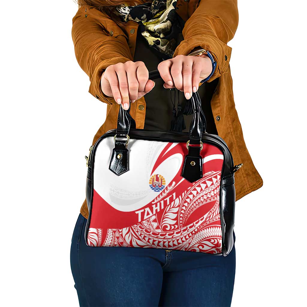 Tahiti Va'a Race Shoulder Handbag Polynesian Tattoos Sporty Style LT03 One Size Red - Polynesian Pride