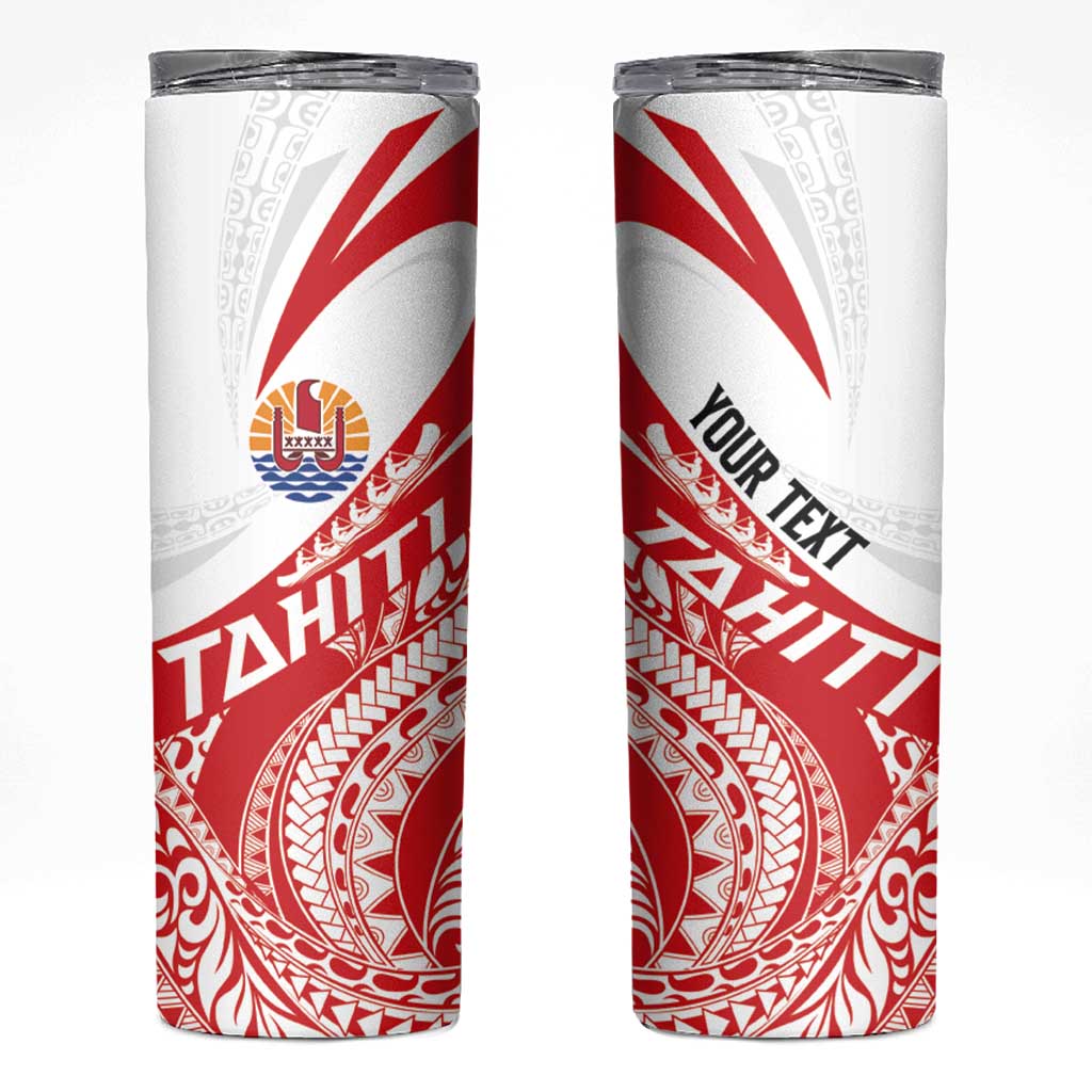 Personalised Tahiti Va'a Race Skinny Tumbler Polynesian Tattoos Sporty Style - Polynesian Pride