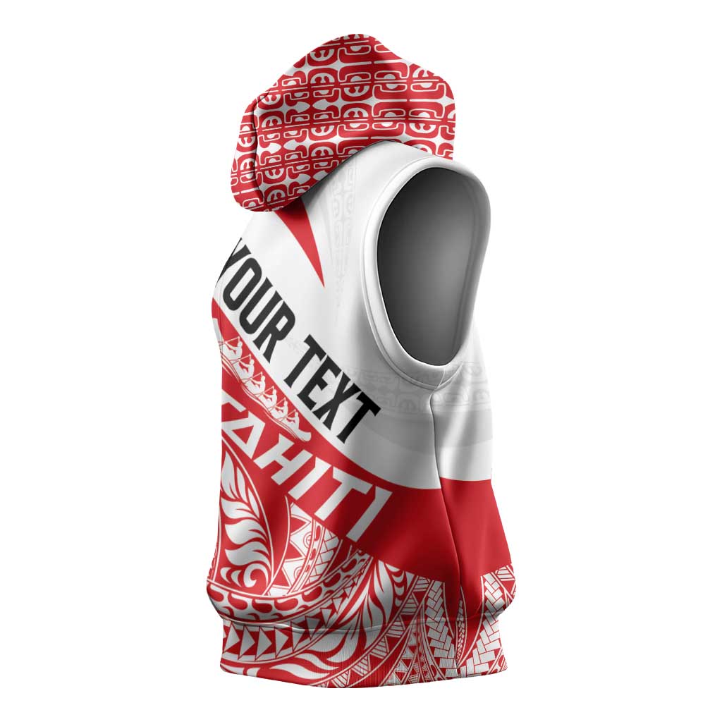 Personalised Tahiti Va'a Race Sleeveless Hoodie Polynesian Tattoos Sporty Style - Polynesian Pride