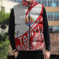 Personalised Tahiti Va'a Race Sleeveless Puffer Jacket Polynesian Tattoos Sporty Style - Polynesian Pride
