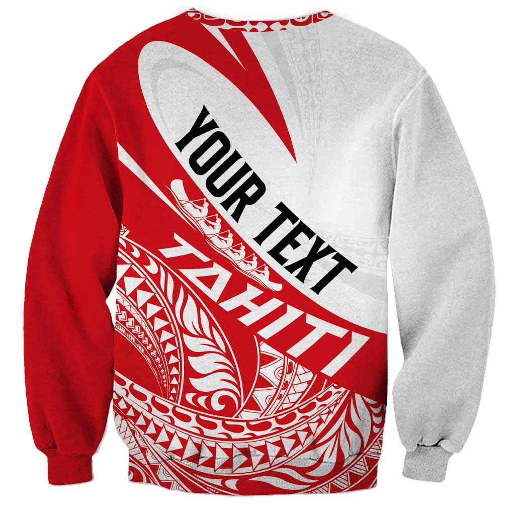 Personalised Tahiti Va'a Race Sweatshirt Polynesian Tattoos Sporty Style - Polynesian Pride