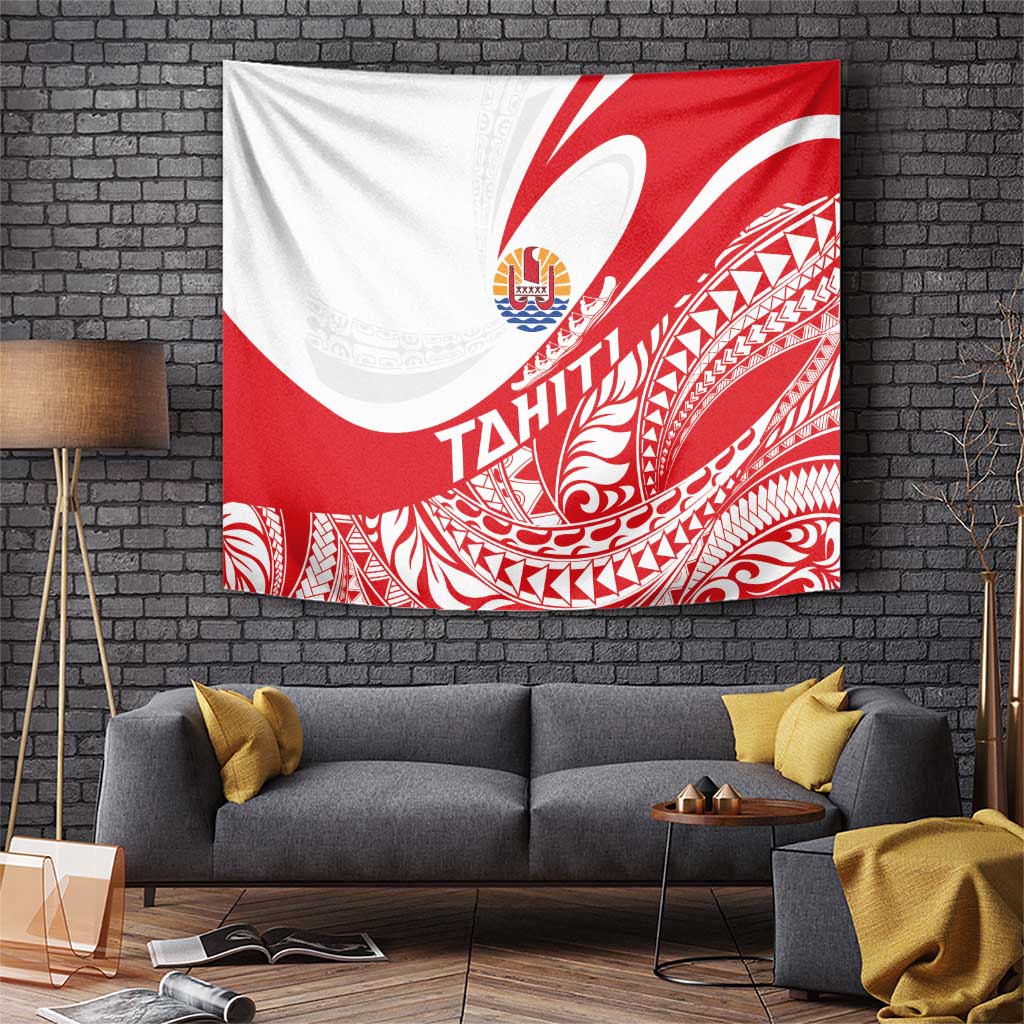 Tahiti Va'a Race Tapestry Polynesian Tattoos Sporty Style LT03 Red - Polynesian Pride