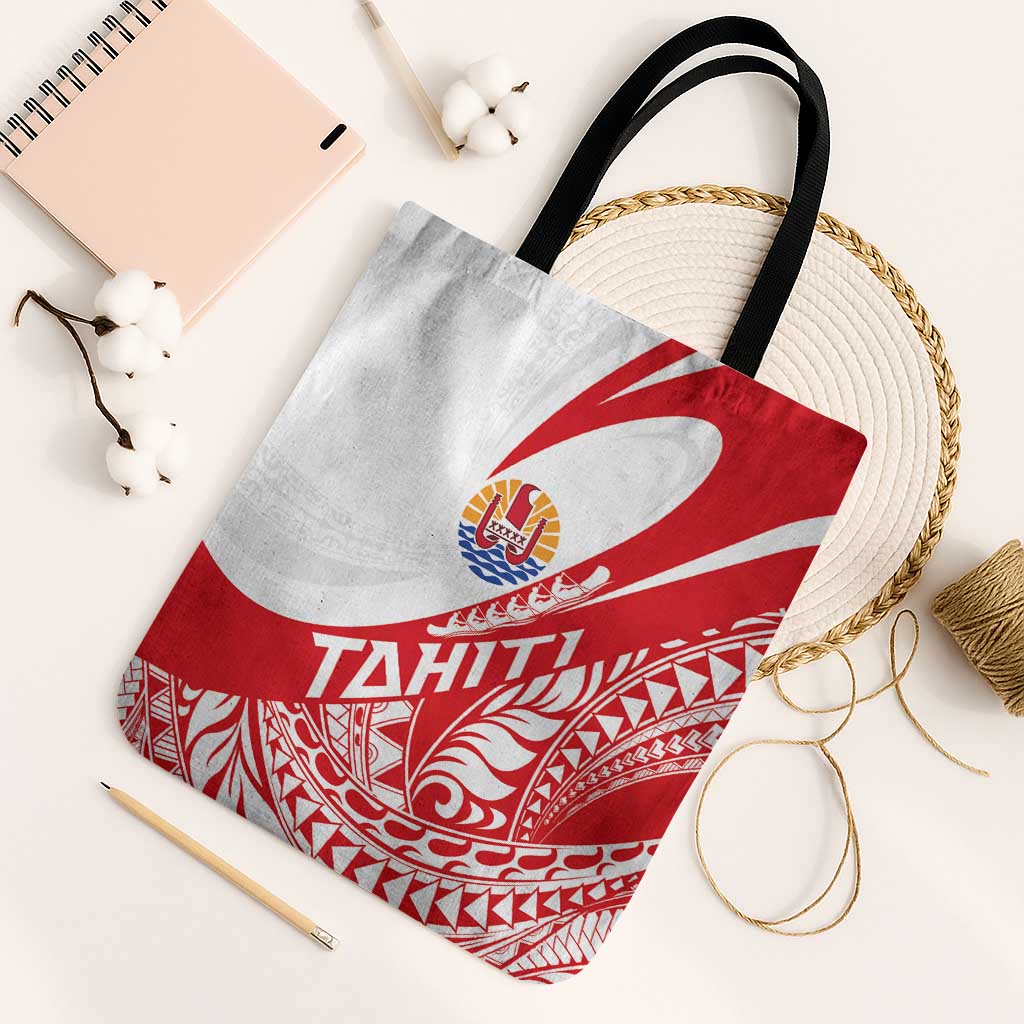 Tahiti Va'a Race Tote Bag Polynesian Tattoos Sporty Style LT03 Black Strap One Size Red - Polynesian Pride