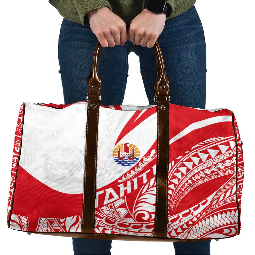 Tahiti Va'a Race Travel Bag Polynesian Tattoos Sporty Style LT03 Red - Polynesian Pride