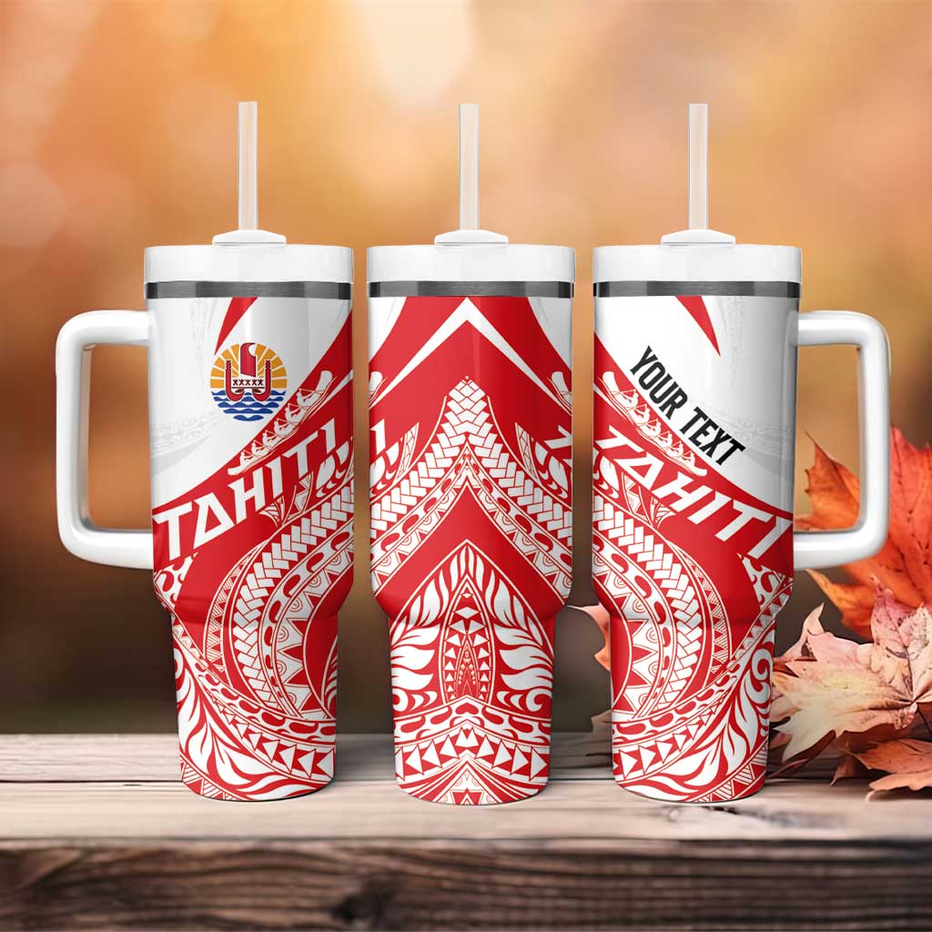 Personalised Tahiti Va'a Race Tumbler With Handle Polynesian Tattoos Sporty Style - Polynesian Pride