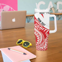 Personalised Tahiti Va'a Race Tumbler With Handle Polynesian Tattoos Sporty Style - Polynesian Pride