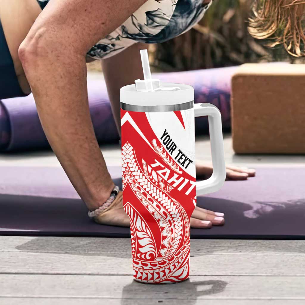 Personalised Tahiti Va'a Race Tumbler With Handle Polynesian Tattoos Sporty Style - Polynesian Pride