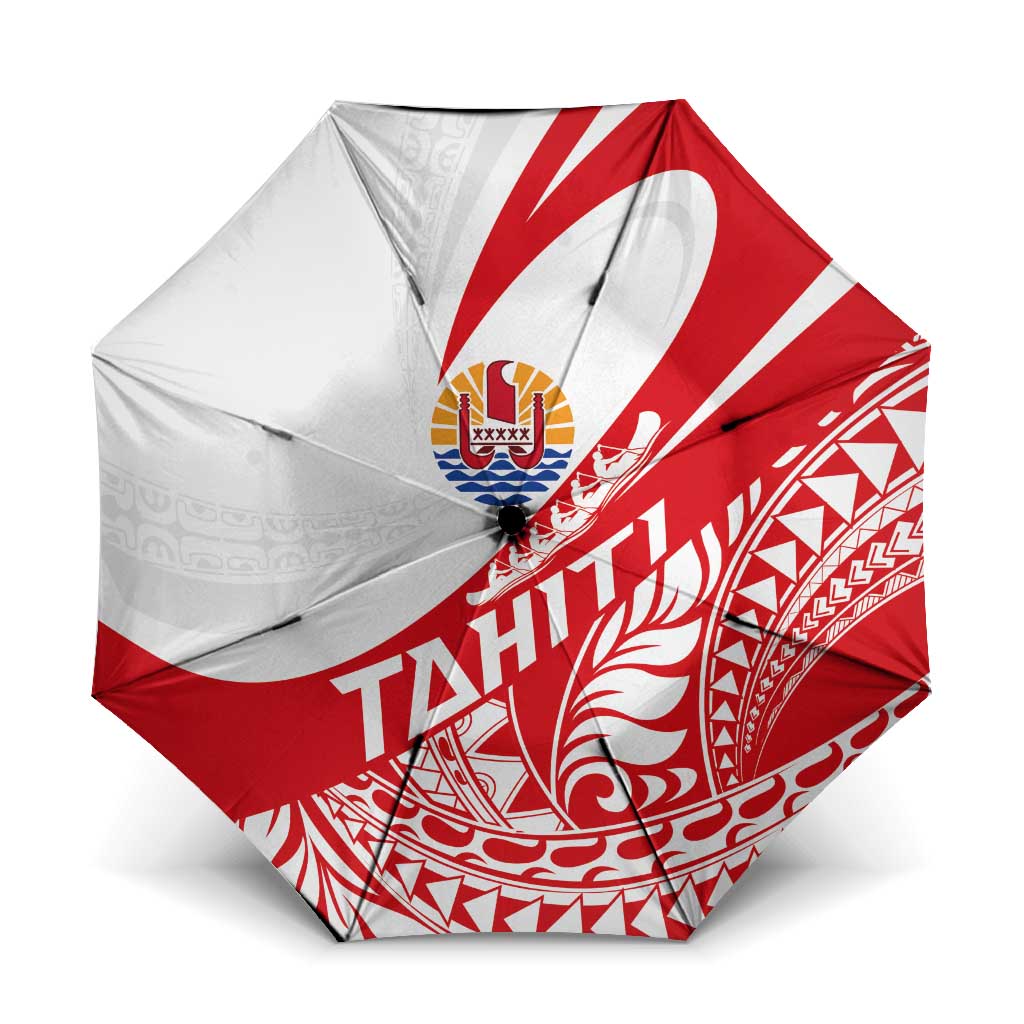 Tahiti Va'a Race Umbrella Polynesian Tattoos Sporty Style LT03 One Size Folded 11.42 inch Opened Diameter 37.4 inch Red - Polynesian Pride