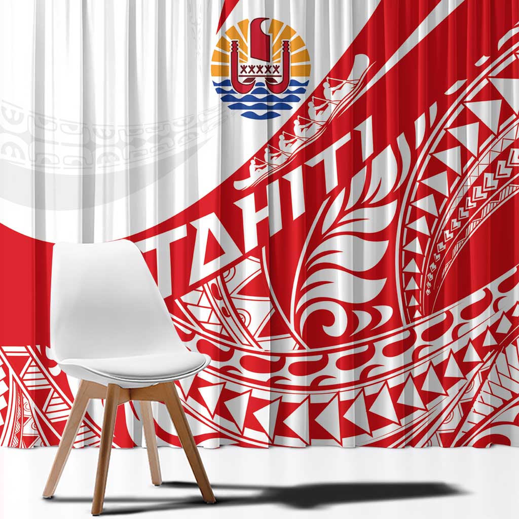 Tahiti Va'a Race Window Curtain Polynesian Tattoos Sporty Style - Polynesian Pride