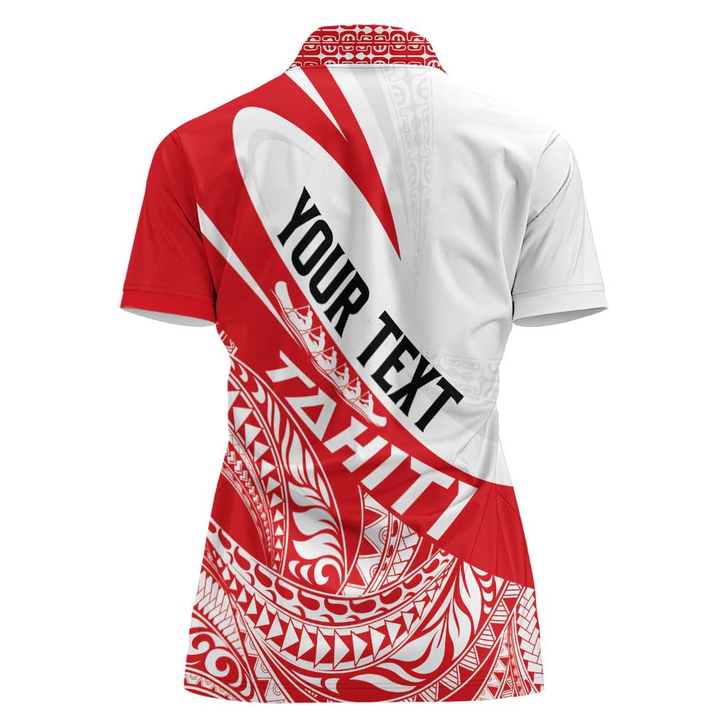Personalised Tahiti Va'a Race Women Polo Shirt Polynesian Tattoos Sporty Style - Polynesian Pride