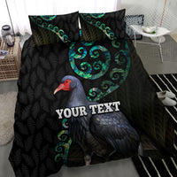 Custom Pukeko New Zealand Bedding Set Koru Papua Shell with Silver Fern Pattern LT03 - Polynesian Pride