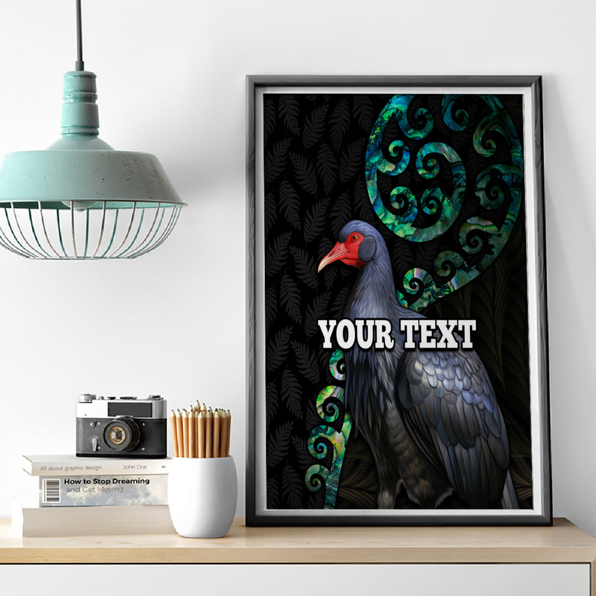 Custom Pukeko New Zealand Canvas Wall Art Koru Papua Shell with Silver Fern Pattern LT03 - Polynesian Pride
