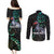 Custom Pukeko New Zealand Couples Matching Puletasi Dress and Long Sleeve Button Shirt Koru Papua Shell with Silver Fern Pattern LT03 - Polynesian Pride