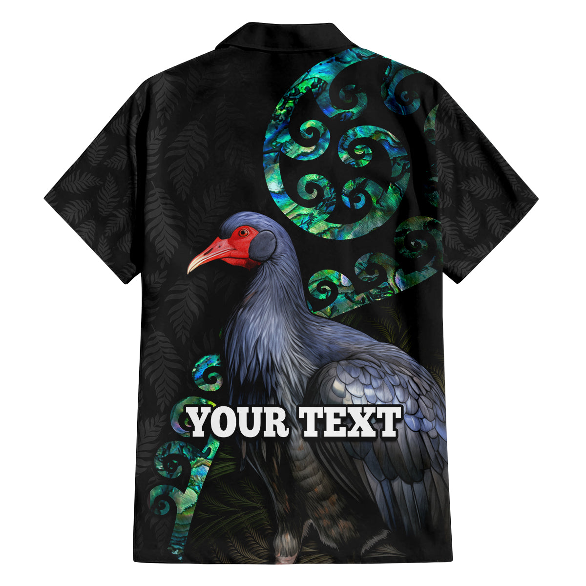 Custom Pukeko New Zealand Family Matching Off Shoulder Long Sleeve Dress and Hawaiian Shirt Koru Papua Shell with Silver Fern Pattern LT03 - Polynesian Pride