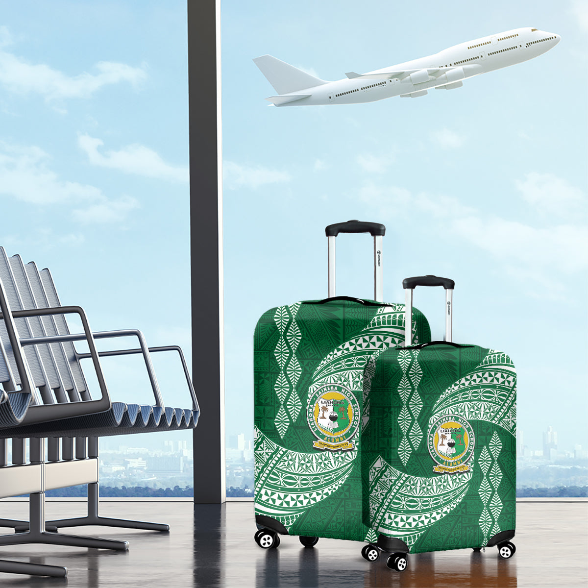 Tonga Lahaina High School Luggage Cover Traditional Ngatu and Polynesian Pattern LT03 - Polynesian Pride