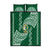 Tonga Lahaina High School Quilt Bed Set Traditional Ngatu and Polynesian Pattern LT03 Green - Polynesian Pride