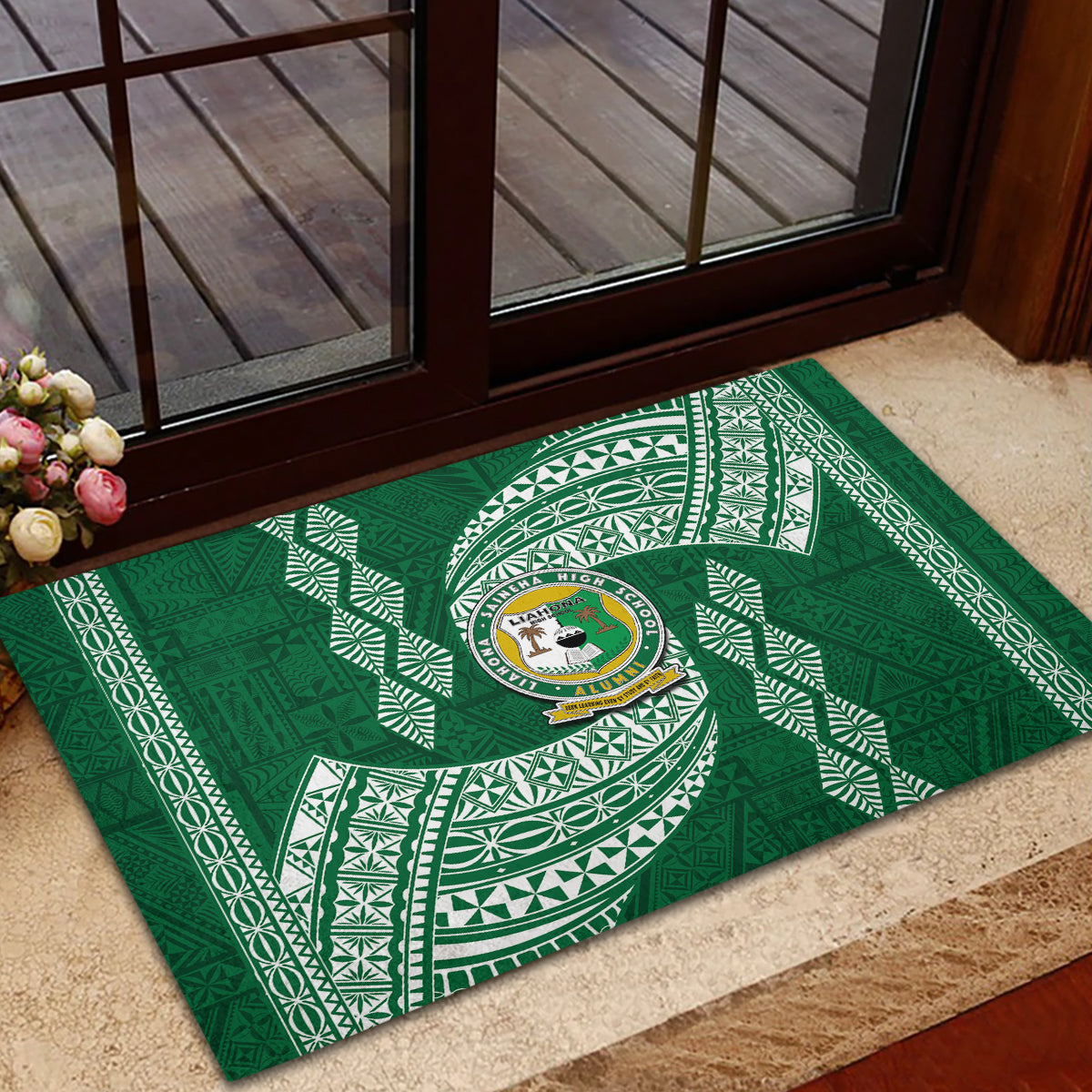Tonga Lahaina High School Rubber Doormat Traditional Ngatu and Polynesian Pattern LT03 - Polynesian Pride