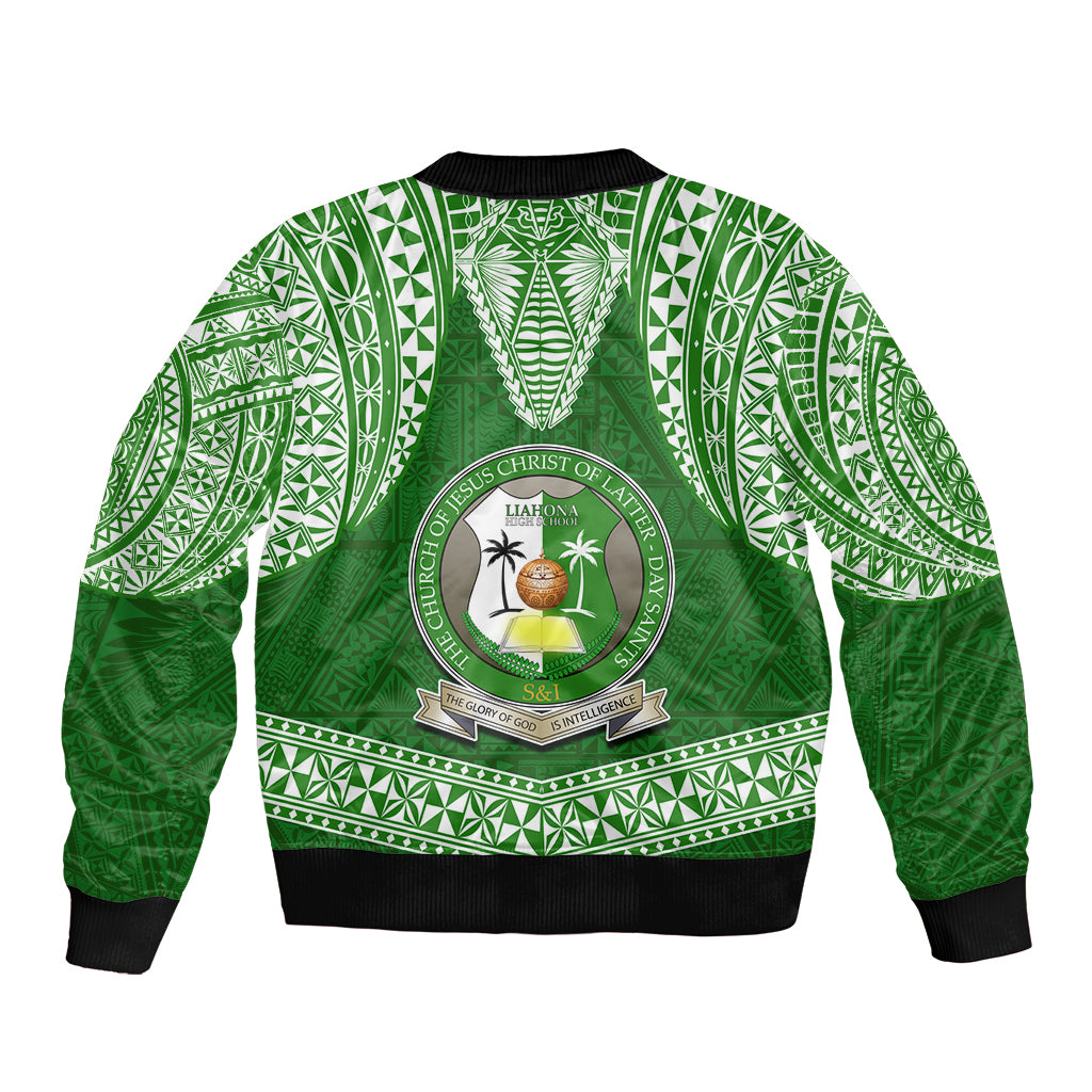 Tonga Liahona High School Bomber Jacket Traditional Ngatu and Polynesian Pattern LT03 - Polynesian Pride
