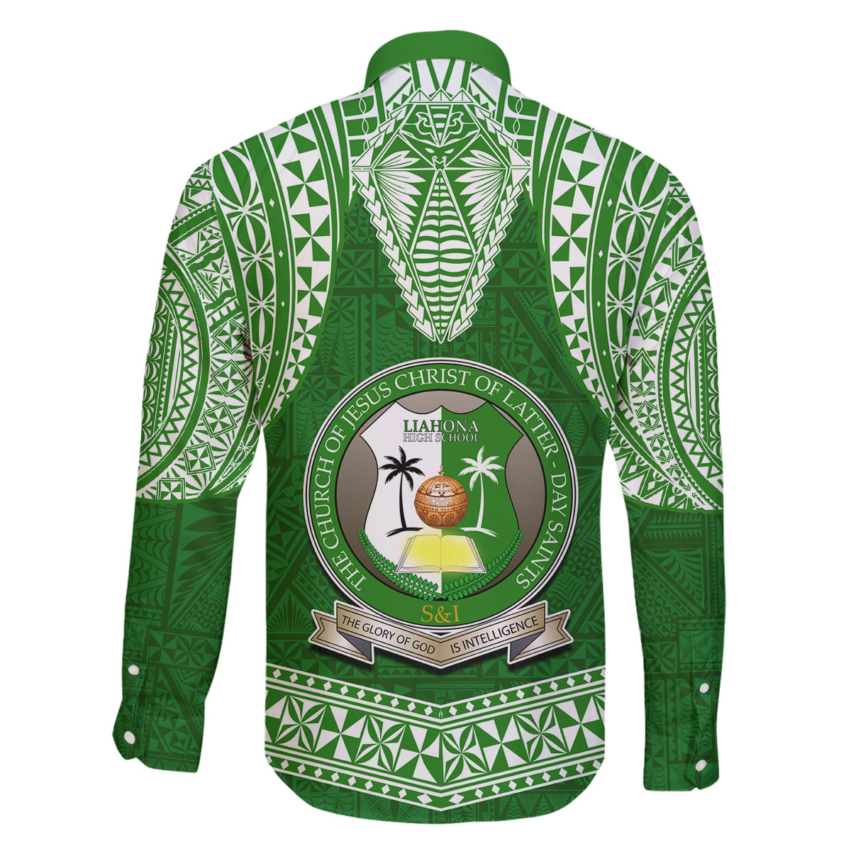 Tonga Liahona High School Family Matching Long Sleeve Bodycon Dress and Hawaiian Shirt Traditional Ngatu and Polynesian Pattern LT03 - Polynesian Pride