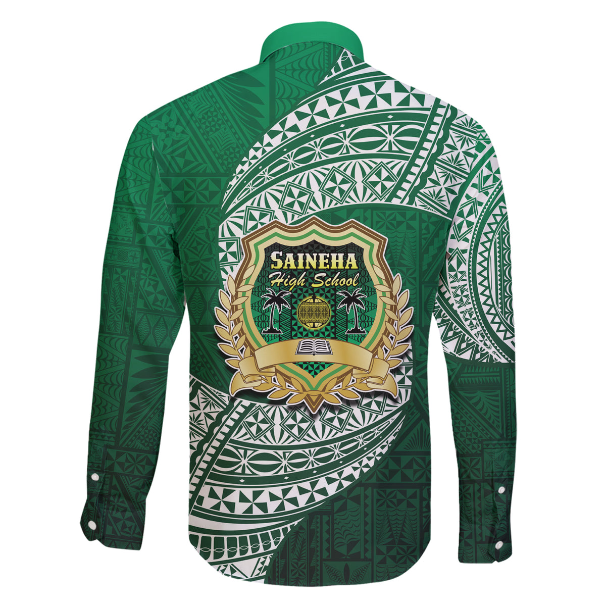 Tonga Saineha High School Family Matching Short Sleeve Bodycon Dress and Hawaiian Shirt Traditional Ngatu and Polynesian Pattern LT03 - Polynesian Pride