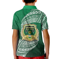 Tonga Saineha High School Kid Polo Shirt Traditional Ngatu and Polynesian Pattern LT03 - Polynesian Pride