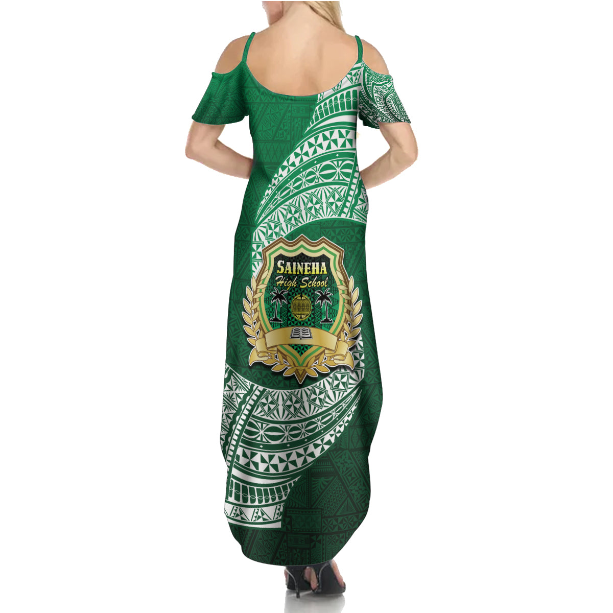 Tonga Saineha High School Summer Maxi Dress Traditional Ngatu and Polynesian Pattern LT03 - Polynesian Pride