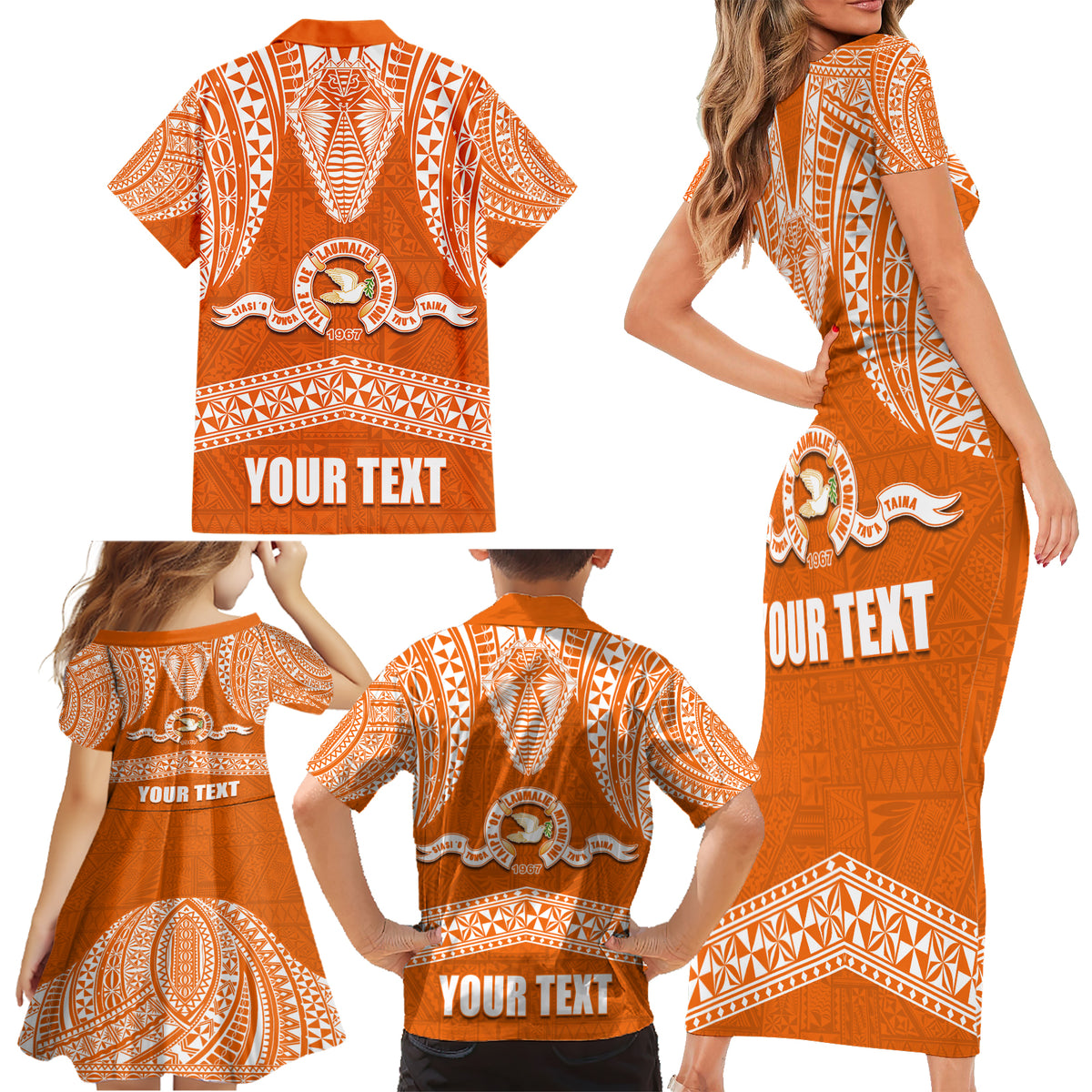 Tonga Tailulu College Family Matching Short Sleeve Bodycon Dress and Hawaiian Shirt Traditional Ngatu and Polynesian Pattern LT03 - Polynesian Pride