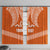 Tonga Tailulu College Window Curtain Traditional Ngatu and Polynesian Pattern LT03 With Hooks Orange - Polynesian Pride