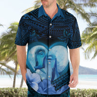 Dolphin Couple Love Story Valentine Day Hawaiian Shirt With Polynesian Tribal Tattoo Blue Style LT03 - Polynesian Pride