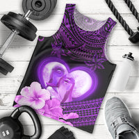 Dolphin Couple Love Story Valentine Day Men Tank Top With Polynesian Tribal Tattoo Purple Style LT03 - Polynesian Pride