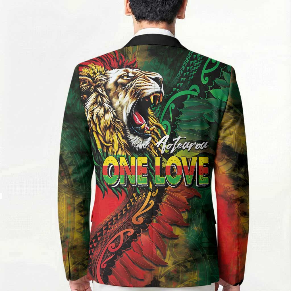 Aotearoa One Love Blazer Reggae Lion with Kakahu Huruhuru