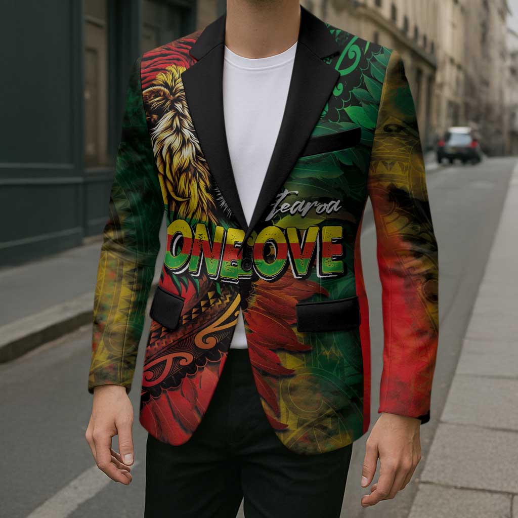 Aotearoa One Love Blazer Reggae Lion with Kakahu Huruhuru