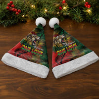Aotearoa One Love Christmas Santa Hat Reggae Lion with Kakahu Huruhuru
