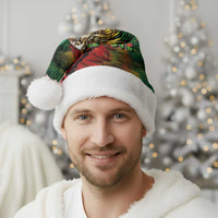 Aotearoa One Love Christmas Santa Hat Reggae Lion with Kakahu Huruhuru