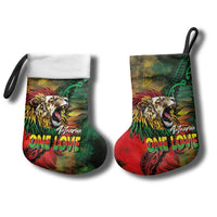 Aotearoa One Love Christmas Stocking Reggae Lion with Kakahu Huruhuru