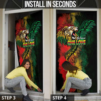 Aotearoa One Love Door Cover Reggae Lion with Kakahu Huruhuru LT03 - Polynesian Pride