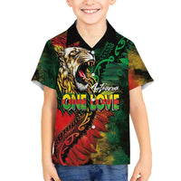 Aotearoa One Love Hawaiian Shirt Reggae Lion with Kakahu Huruhuru