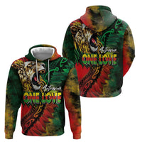 Aotearoa One Love Hoodie Reggae Lion with Kakahu Huruhuru