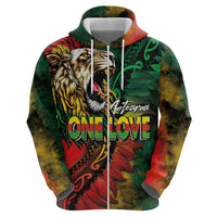Aotearoa One Love Hoodie Reggae Lion with Kakahu Huruhuru