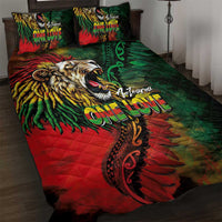 Aotearoa One Love Quilt Bed Set Reggae Lion with Kakahu Huruhuru LT03 Black - Polynesian Pride