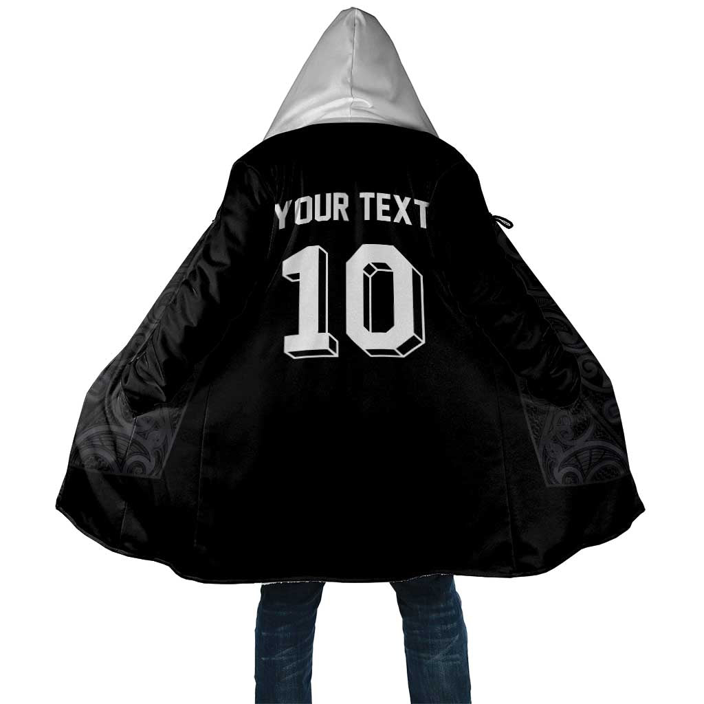 Custom Aotearoa Rugby Cloak Fern Blacks-Traditional Maori Motifs Design LT03 Unisex Black - Polynesian Pride