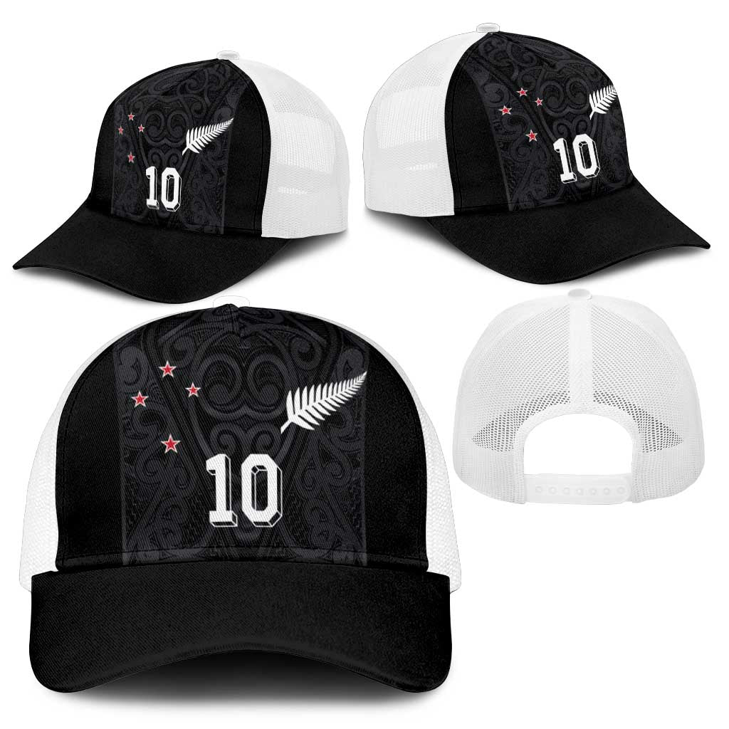 Custom Aotearoa Rugby Mesh Trucker Cap Fern Blacks-Traditional Maori Motifs Design