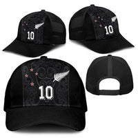 Custom Aotearoa Rugby Mesh Trucker Cap Fern Blacks-Traditional Maori Motifs Design