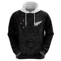 Custom Aotearoa Rugby Zip Hoodie Fern Blacks-Traditional Maori Motifs Design LT03 - Polynesian Pride