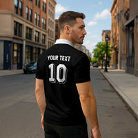 Custom Aotearoa Rugby Zipper Polo Shirt Fern Blacks-Traditional Maori Motifs Design