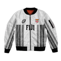 Fiji Rugby Warriors Sleeve Zip Bomber Jacket Masi Tribal Pattern Go Champion 2024