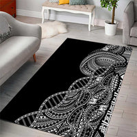 Samoan DNA Art Tattoo Area Rug Polynesian Pattern Black Color LT03 - Polynesian Pride