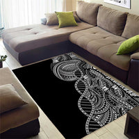 Samoan DNA Art Tattoo Area Rug Polynesian Pattern Black Color LT03 - Polynesian Pride