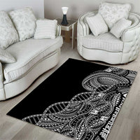 Samoan DNA Art Tattoo Area Rug Polynesian Pattern Black Color LT03 - Polynesian Pride