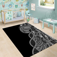 Samoan DNA Art Tattoo Area Rug Polynesian Pattern Black Color LT03 - Polynesian Pride